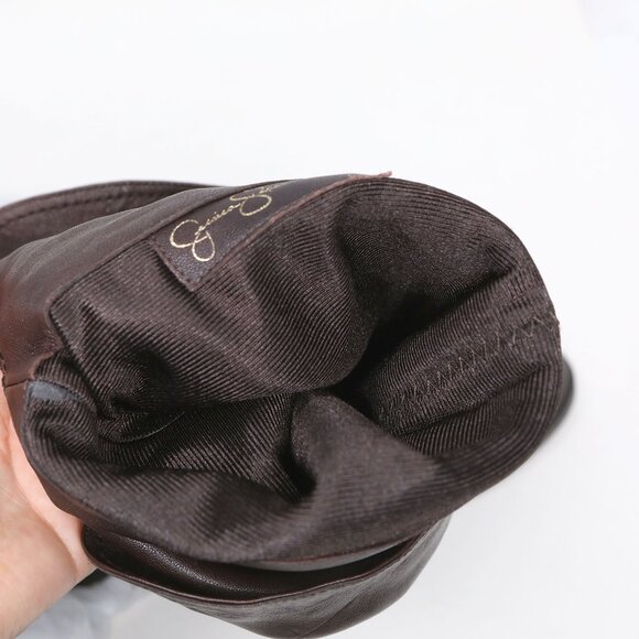 Jessica Simpson 'Cobra' Brown Leather Over Knee Boots Fold-Down Cuff Classic - Picture 10 of 15